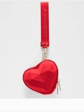 Lululemon Heart Wristlet - Red with Gold Hardware